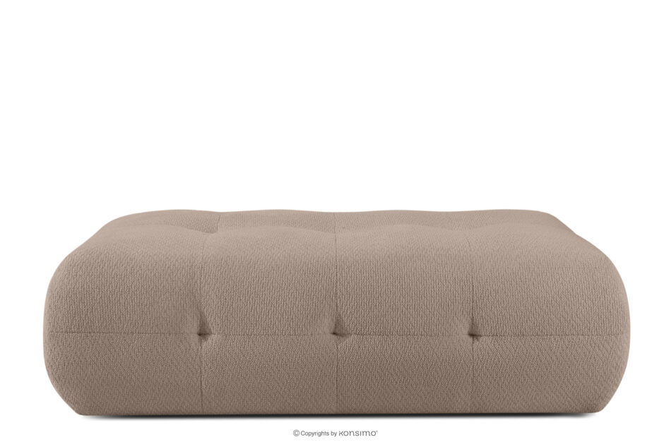 ALIGRA Zestaw mebli do salonu narożnik lewy i puf w kaninie szenil z pikowaniem jasny brązowy jasny brązowy - zdjęcie 17