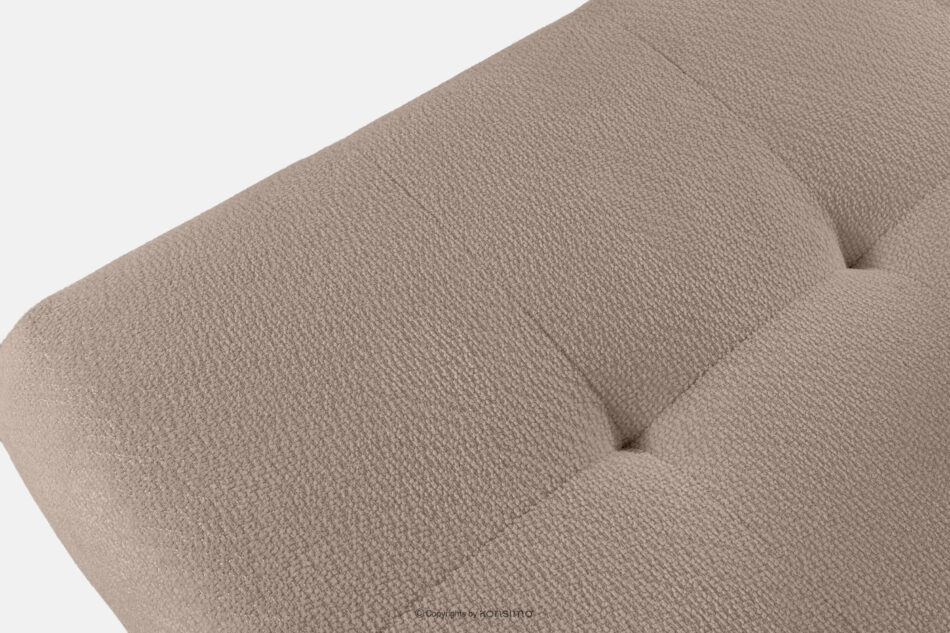 ALIGRA Zestaw mebli do salonu narożnik lewy i puf w kaninie szenil z pikowaniem jasny brązowy jasny brązowy - zdjęcie 19