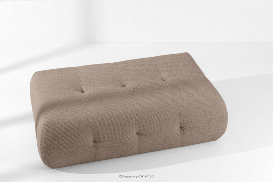 ALIGRA Zestaw mebli do salonu narożnik lewy i puf w kaninie szenil z pikowaniem jasny brązowy jasny brązowy - zdjęcie 21