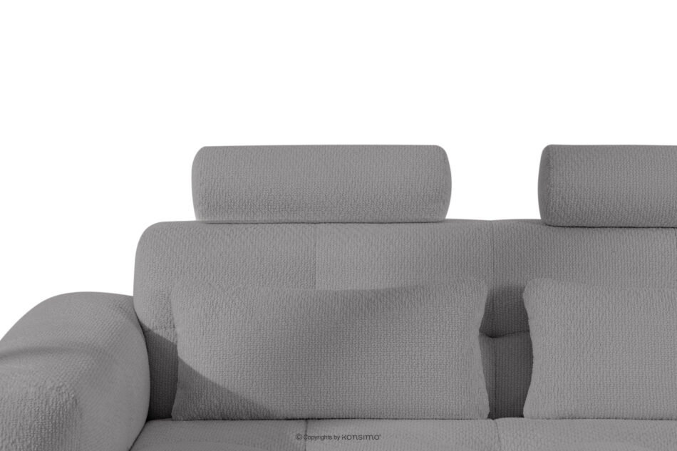 ALIGRA Zestaw mebli do salonu narożnik prawy i puf w kaninie szenil z pikowaniem szary szary - zdjęcie 12