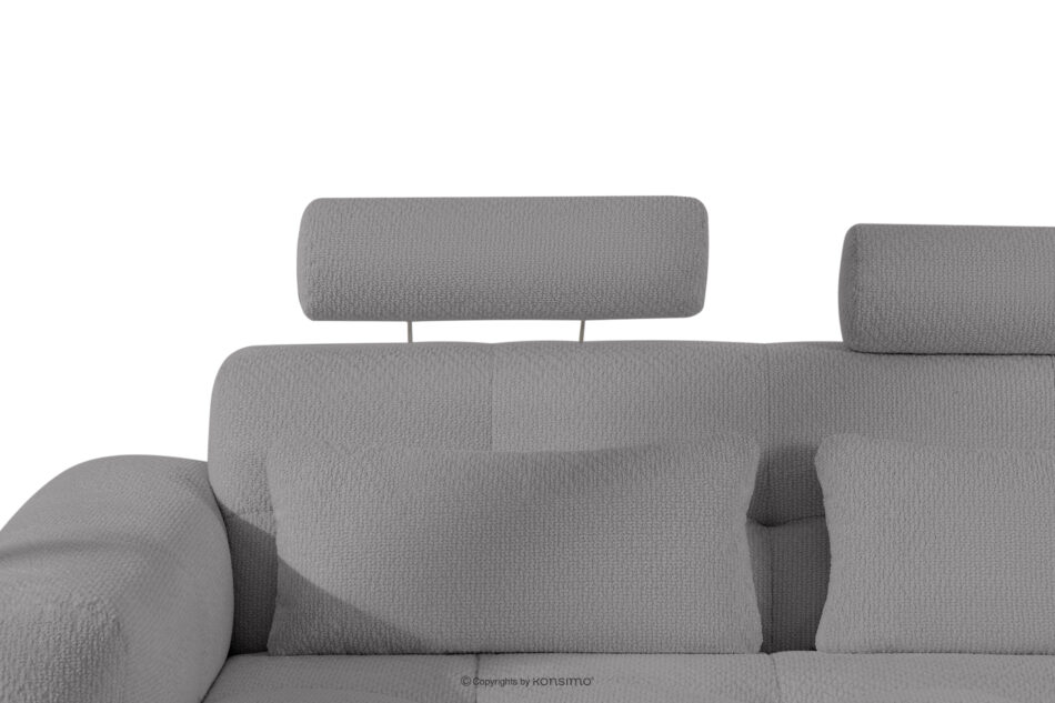 ALIGRA Zestaw mebli do salonu narożnik prawy i puf w kaninie szenil z pikowaniem szary szary - zdjęcie 13