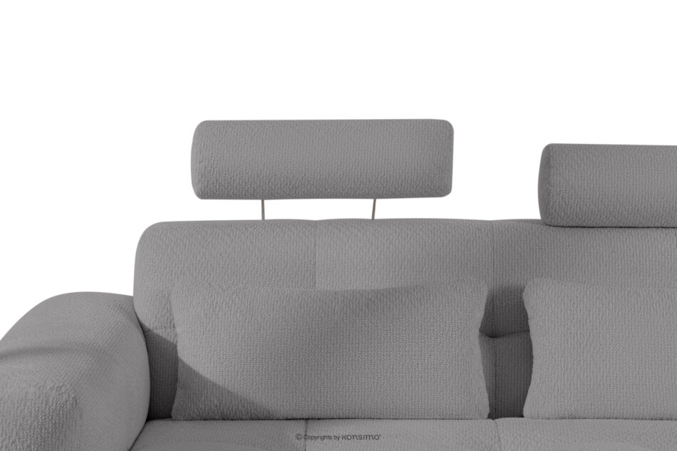 ALIGRA Zestaw mebli do salonu narożnik prawy i puf w kaninie szenil z pikowaniem szary szary - zdjęcie 14