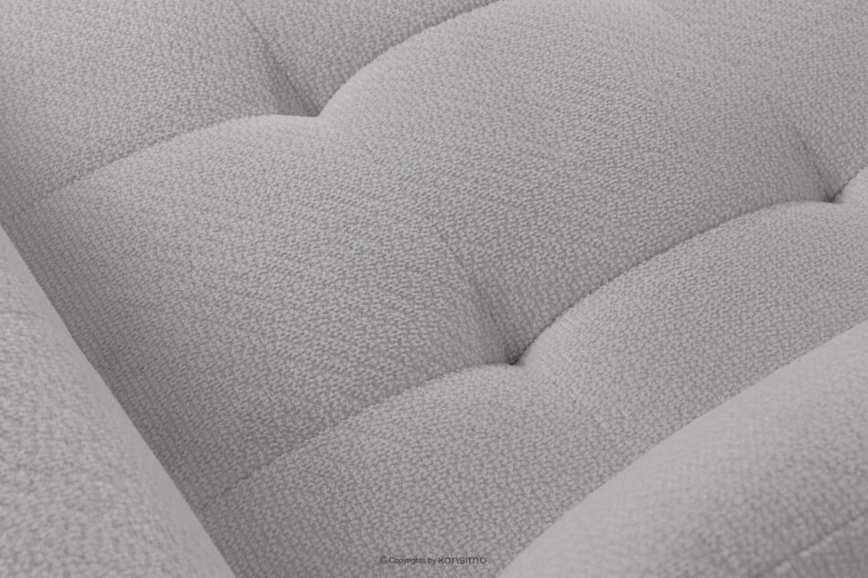ALIGRA Zestaw mebli do salonu narożnik prawy i puf w kaninie szenil z pikowaniem jasny szary jasny szary - zdjęcie 10