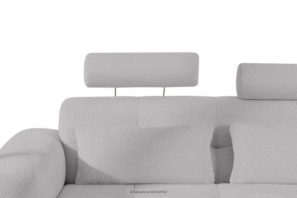 ALIGRA Zestaw mebli do salonu narożnik prawy i puf w kaninie szenil z pikowaniem jasny szary jasny szary - zdjęcie 14