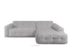 ALIGRA Zestaw mebli do salonu narożnik prawy i puf w kaninie szenil z pikowaniem jasny szary jasny szary - zdjęcie 17