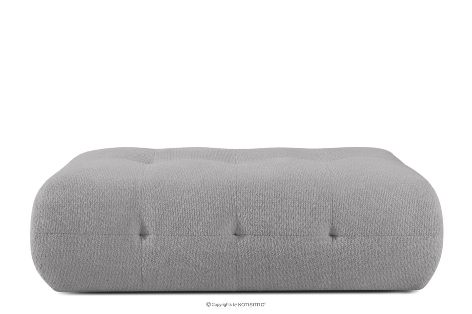 ALIGRA Zestaw mebli do salonu narożnik prawy i puf w kaninie szenil z pikowaniem jasny szary jasny szary - zdjęcie 17