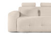 ALIGRA Zestaw mebli do salonu narożnik prawy i puf w kaninie szenil z pikowaniem jasny beżowy jasny beżowy - zdjęcie 8