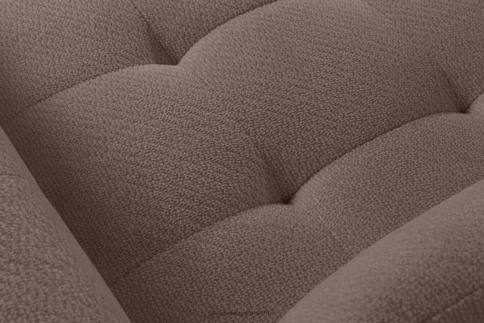 ALIGRA Zestaw mebli do salonu narożnik prawy i puf w kaninie szenil z pikowaniem brązowy brązowy - zdjęcie 10