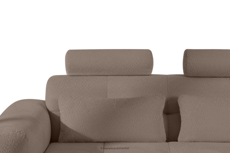 ALIGRA Zestaw mebli do salonu narożnik prawy i puf w kaninie szenil z pikowaniem brązowy brązowy - zdjęcie 12