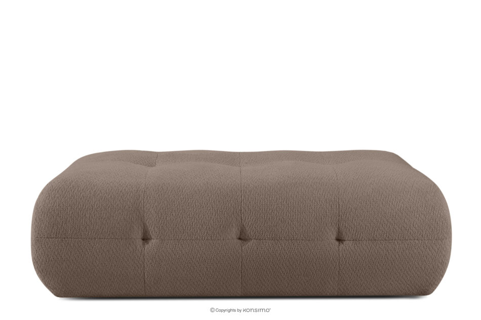 ALIGRA Zestaw mebli do salonu narożnik prawy i puf w kaninie szenil z pikowaniem brązowy brązowy - zdjęcie 17