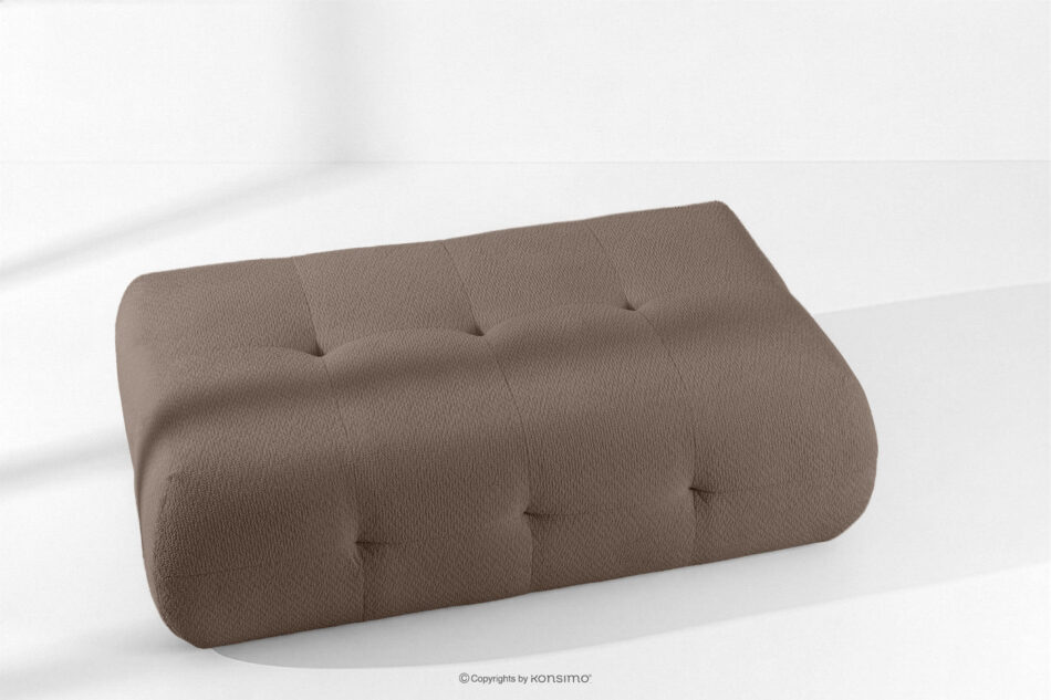 ALIGRA Zestaw mebli do salonu narożnik prawy i puf w kaninie szenil z pikowaniem brązowy brązowy - zdjęcie 21