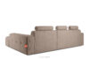 ALIGRA Zestaw mebli do salonu narożnik prawy i puf w kaninie szenil z pikowaniem jasny brązowy jasny brązowy - zdjęcie 6