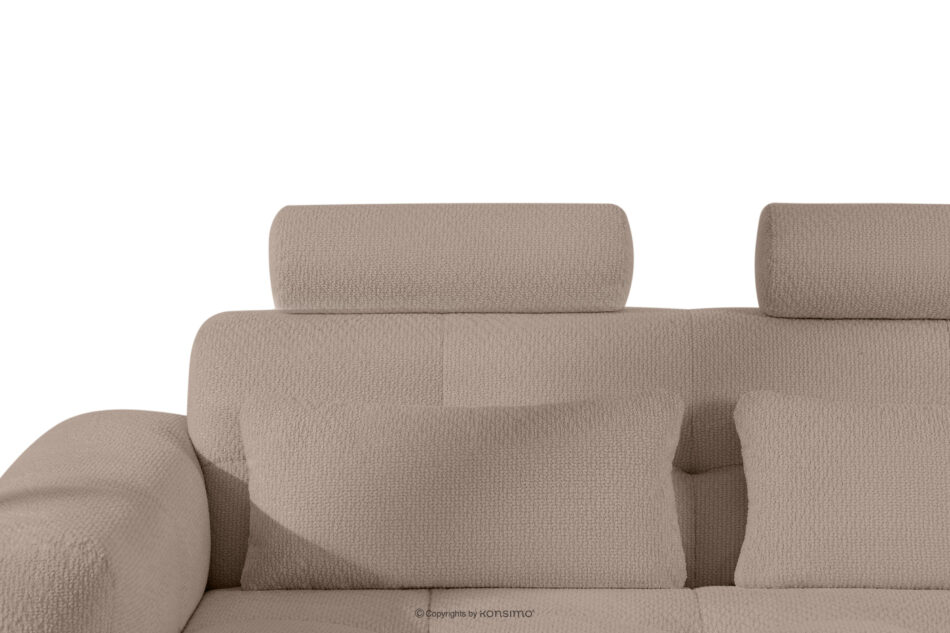 ALIGRA Zestaw mebli do salonu narożnik prawy i puf w kaninie szenil z pikowaniem jasny brązowy jasny brązowy - zdjęcie 12