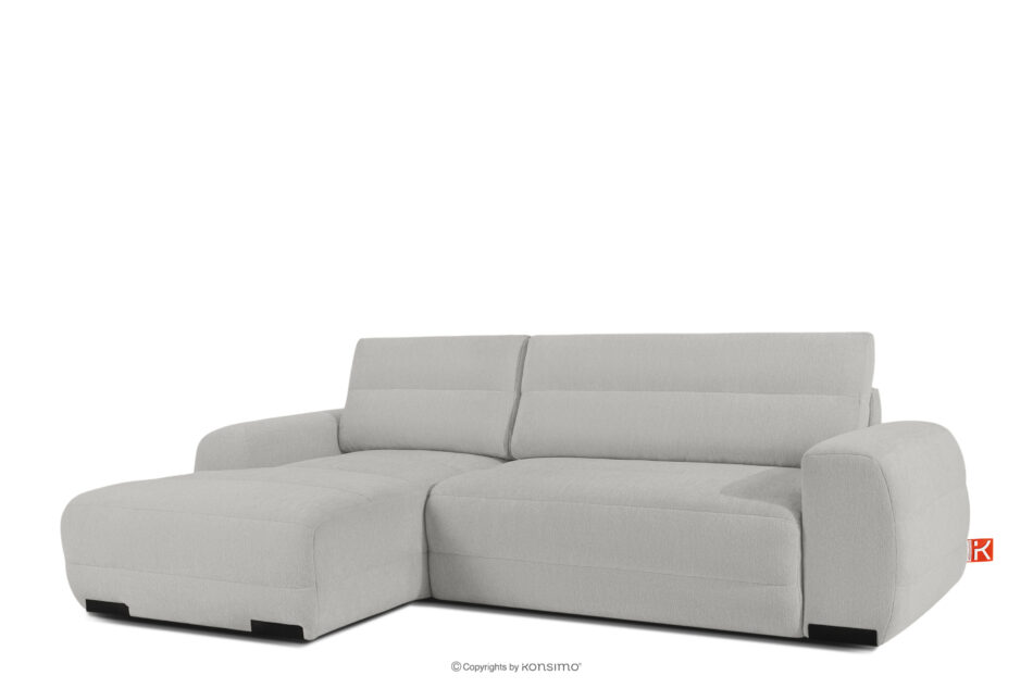 BLUME Nowoczesny narożnik w tkaninie szenilowej lewy jasny szary jasny szary - zdjęcie 2