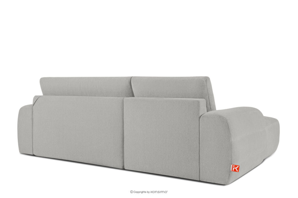 BLUME Nowoczesny narożnik w tkaninie szenilowej lewy jasny szary jasny szary - zdjęcie 3