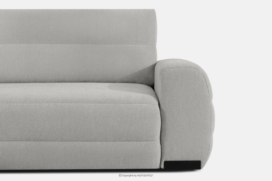 BLUME Nowoczesny narożnik w tkaninie szenilowej lewy jasny szary jasny szary - zdjęcie 6