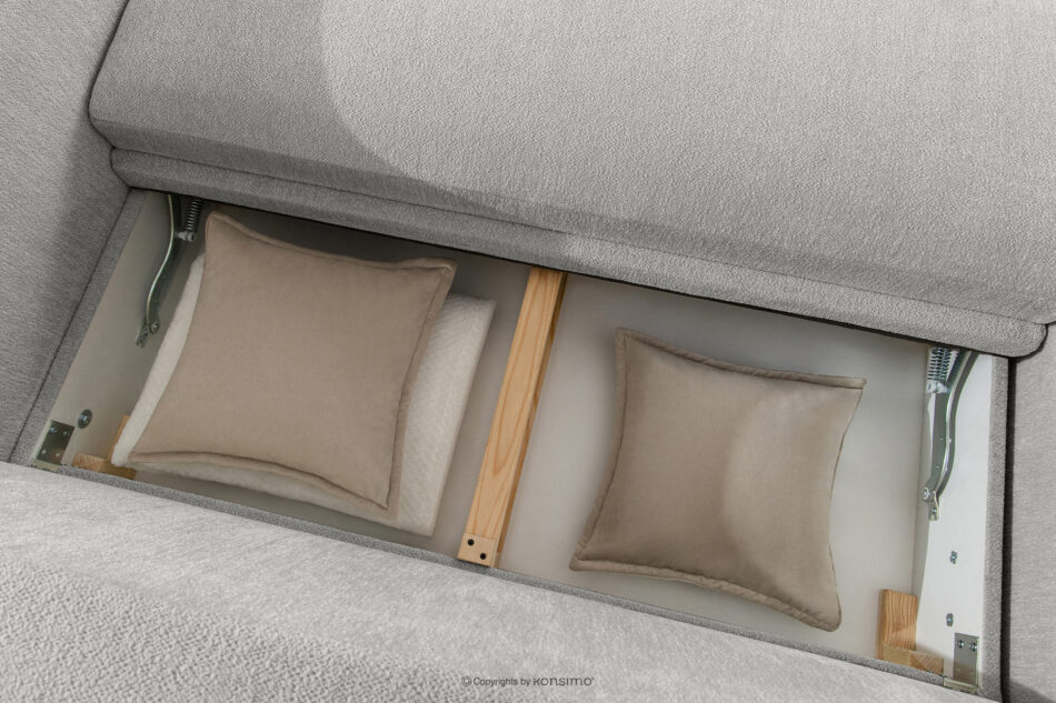 BLUME Nowoczesny narożnik w tkaninie szenilowej lewy jasny szary jasny szary - zdjęcie 13