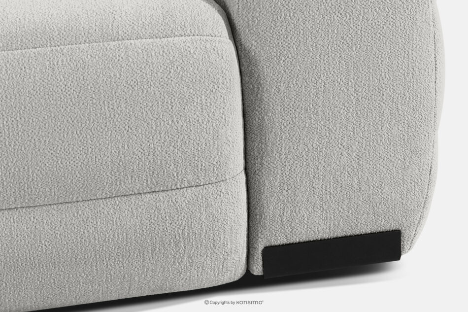 BLUME Nowoczesny narożnik w tkaninie szenilowej lewy jasny szary jasny szary - zdjęcie 15