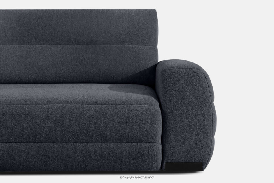 BLUME Nowoczesny narożnik w tkaninie szenilowej lewy grafitowy grafitowy - zdjęcie 6