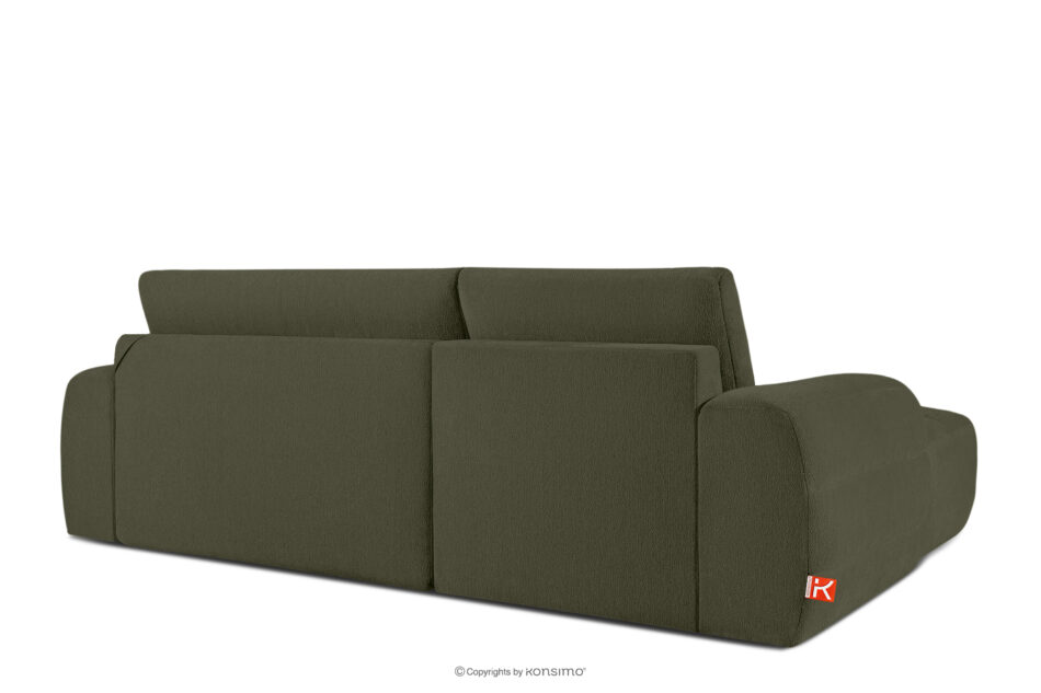 BLUME Nowoczesny narożnik w tkaninie szenilowej lewy ciemny zielony ciemny zielony - zdjęcie 3