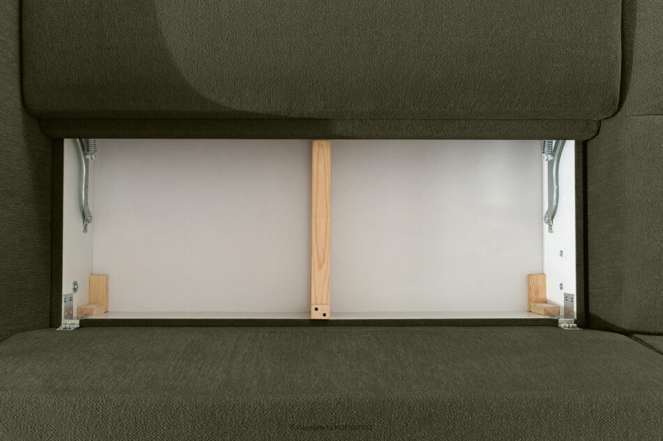 BLUME Nowoczesny narożnik w tkaninie szenilowej lewy ciemny zielony ciemny zielony - zdjęcie 12