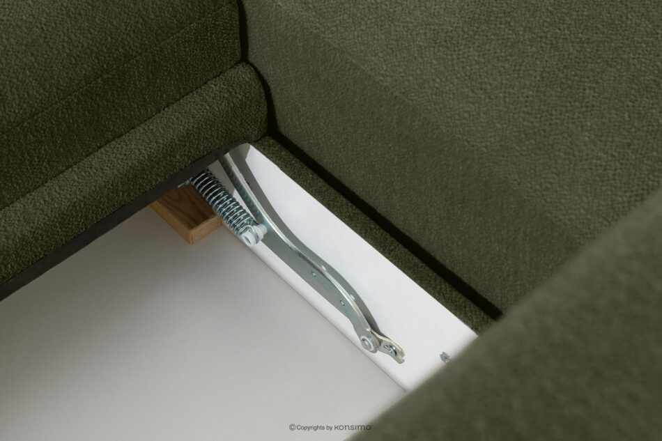 BLUME Nowoczesny narożnik w tkaninie szenilowej lewy ciemny zielony ciemny zielony - zdjęcie 14