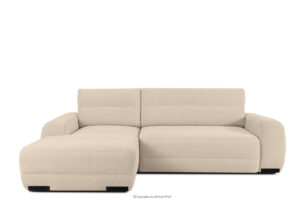 BLUME, https://konsimo.pl/kolekcja/blume/ Nowoczesny narożnik w tkaninie szenilowej lewy kremowy kremowy - zdjęcie