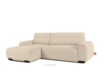 BLUME Nowoczesny narożnik w tkaninie szenilowej lewy kremowy kremowy - zdjęcie 3