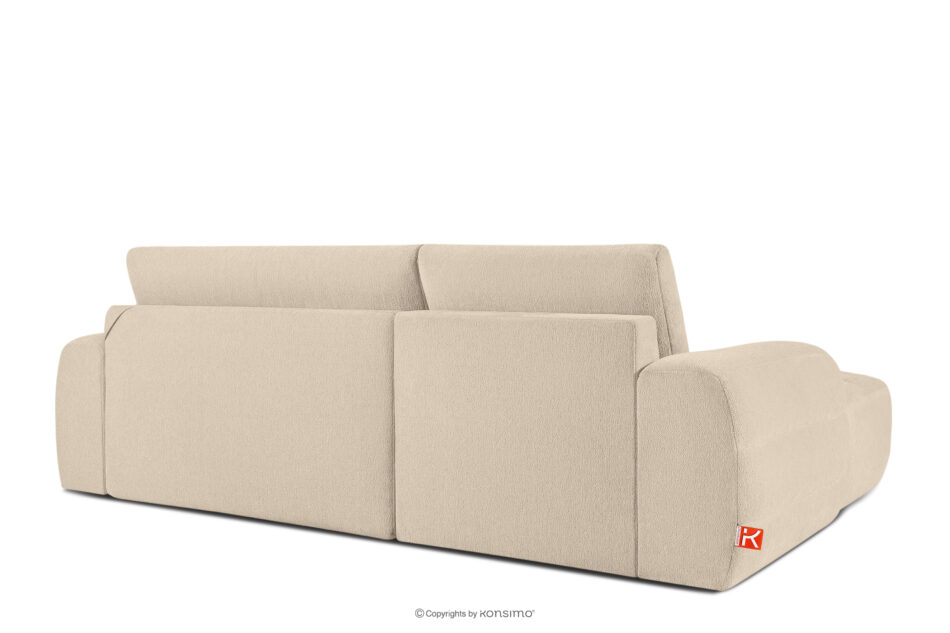 BLUME Nowoczesny narożnik w tkaninie szenilowej lewy kremowy kremowy - zdjęcie 3