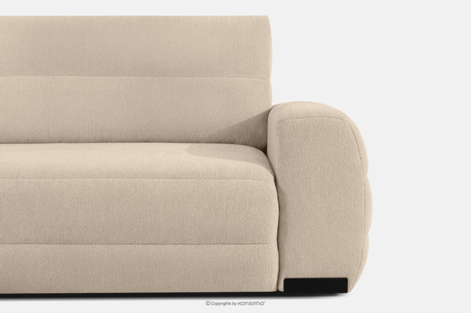 BLUME Nowoczesny narożnik w tkaninie szenilowej lewy kremowy kremowy - zdjęcie 6