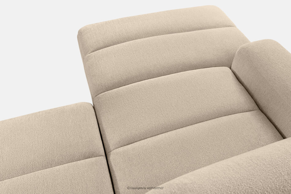 BLUME Nowoczesny narożnik w tkaninie szenilowej lewy kremowy kremowy - zdjęcie 10