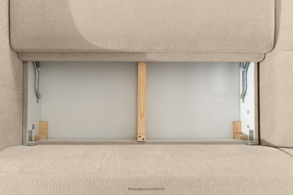 BLUME Nowoczesny narożnik w tkaninie szenilowej lewy kremowy kremowy - zdjęcie 12