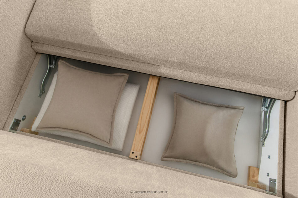 BLUME Nowoczesny narożnik w tkaninie szenilowej lewy kremowy kremowy - zdjęcie 13