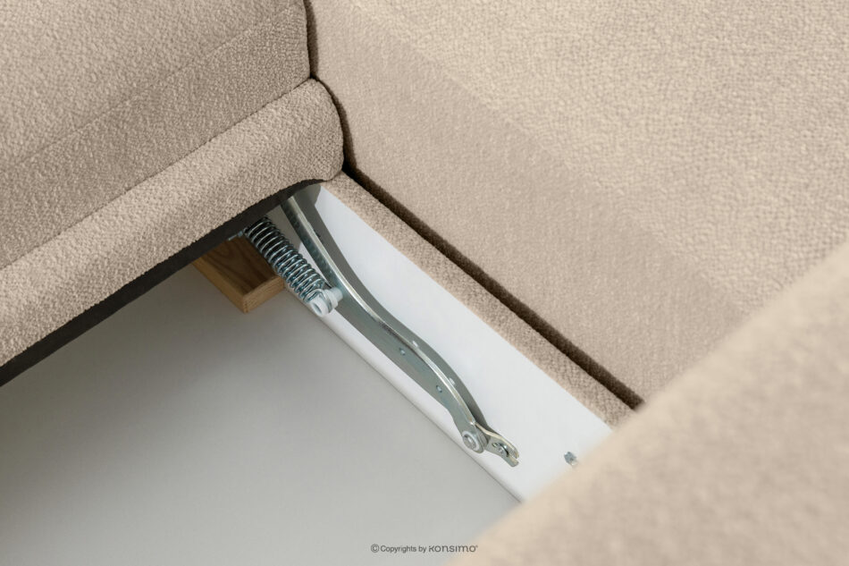 BLUME Nowoczesny narożnik w tkaninie szenilowej lewy kremowy kremowy - zdjęcie 14