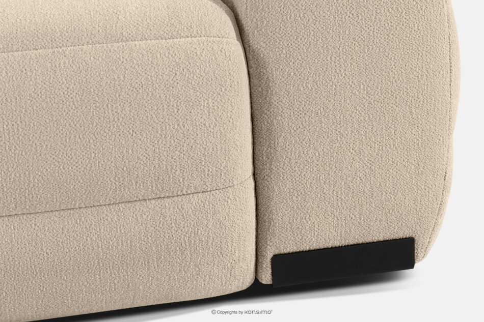 BLUME Nowoczesny narożnik w tkaninie szenilowej lewy kremowy kremowy - zdjęcie 15