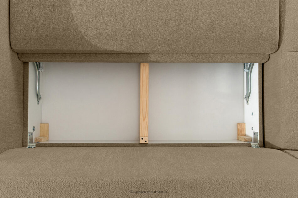 BLUME Nowoczesny narożnik w tkaninie szenilowej lewy ciemny beżowy ciemny beżowy - zdjęcie 12