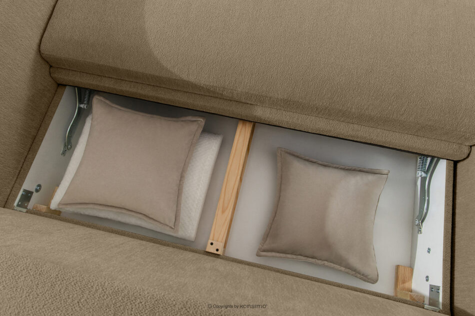 BLUME Nowoczesny narożnik w tkaninie szenilowej lewy ciemny beżowy ciemny beżowy - zdjęcie 13