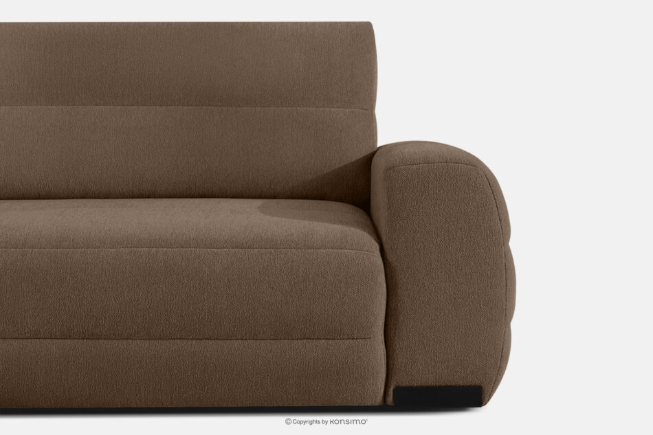 BLUME Nowoczesny narożnik w tkaninie szenilowej lewy brązowy brązowy - zdjęcie 6