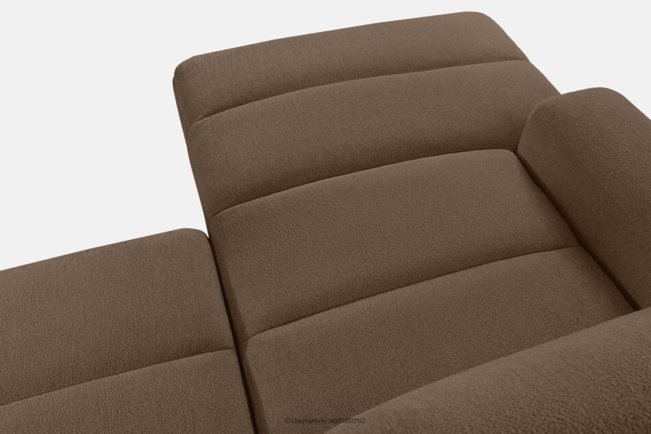 BLUME Nowoczesny narożnik w tkaninie szenilowej lewy brązowy brązowy - zdjęcie 10