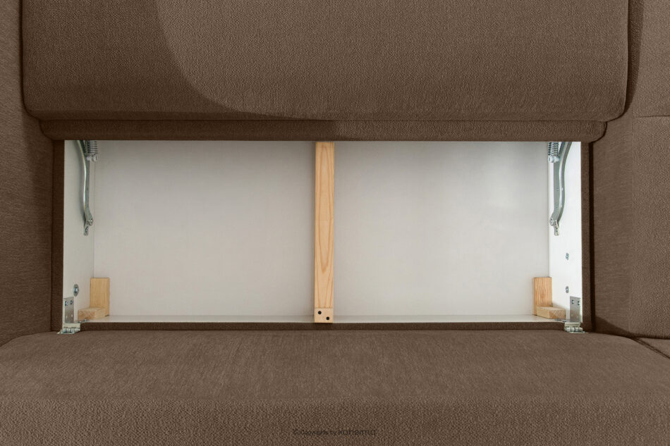 BLUME Nowoczesny narożnik w tkaninie szenilowej lewy brązowy brązowy - zdjęcie 12