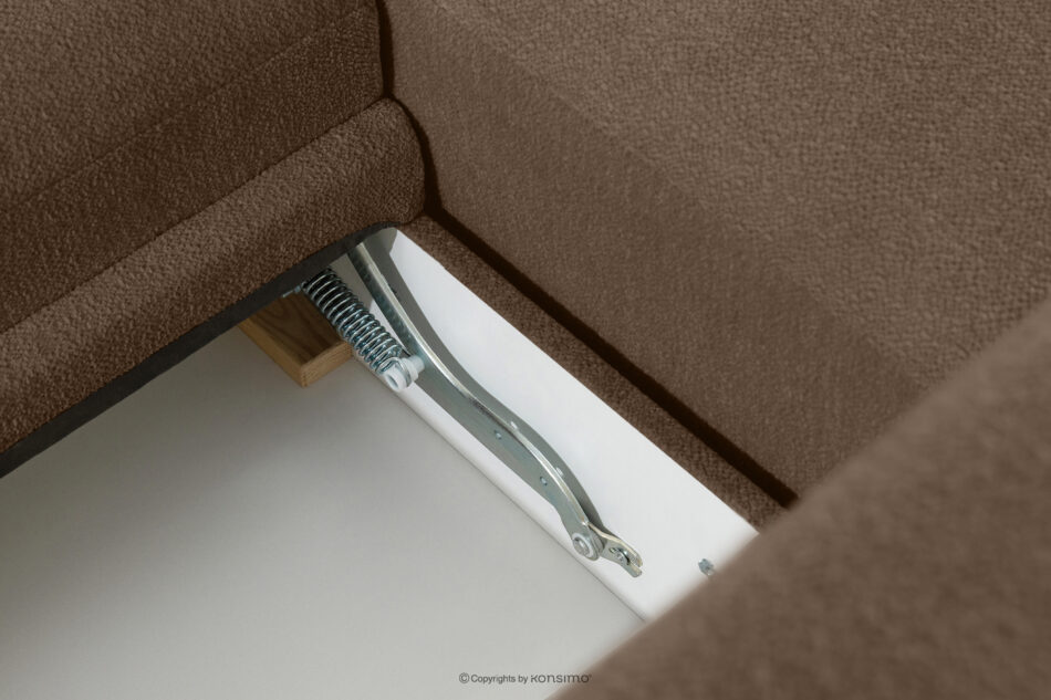 BLUME Nowoczesny narożnik w tkaninie szenilowej lewy brązowy brązowy - zdjęcie 14