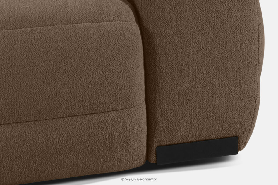 BLUME Nowoczesny narożnik w tkaninie szenilowej lewy brązowy brązowy - zdjęcie 15