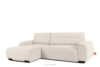 BLUME Nowoczesny narożnik w tkaninie szenilowej lewy ecru ecru - zdjęcie 3
