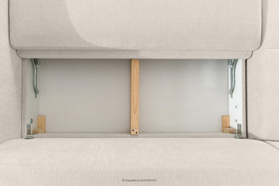 BLUME Nowoczesny narożnik w tkaninie szenilowej lewy ecru ecru - zdjęcie 12