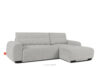BLUME Nowoczesny narożnik w tkaninie szenilowej prawy jasny szary jasny szary - zdjęcie 3