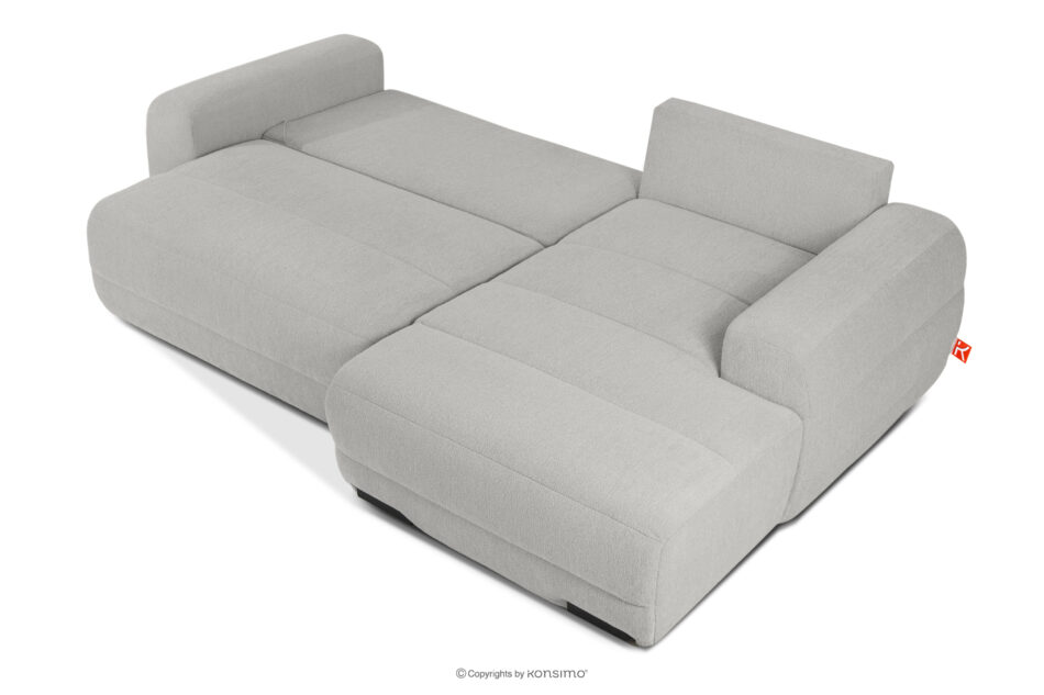 BLUME Nowoczesny narożnik w tkaninie szenilowej prawy jasny szary jasny szary - zdjęcie 4