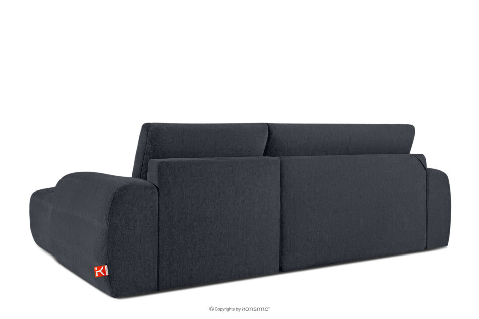 BLUME Nowoczesny narożnik w tkaninie szenilowej prawy grafitowy grafitowy - zdjęcie 3