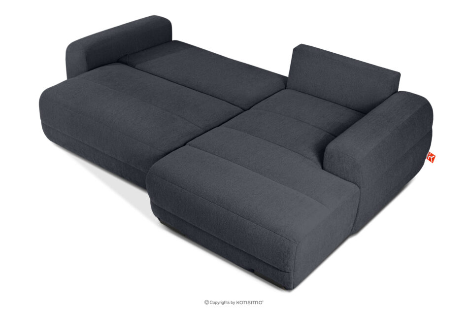 BLUME Nowoczesny narożnik w tkaninie szenilowej prawy grafitowy grafitowy - zdjęcie 4