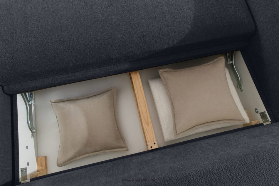 BLUME Nowoczesny narożnik w tkaninie szenilowej prawy grafitowy grafitowy - zdjęcie 13