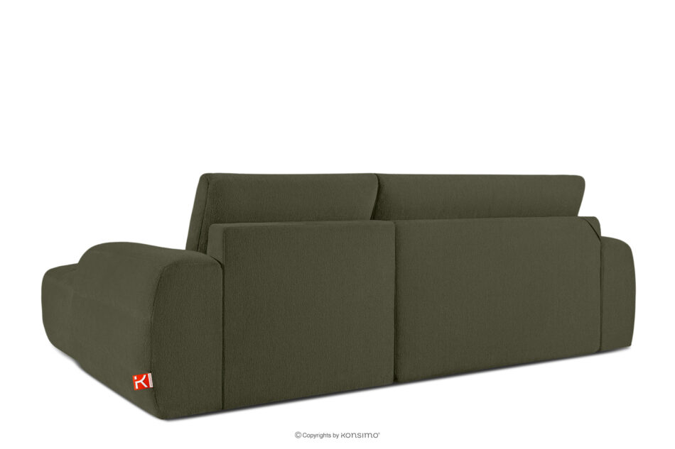 BLUME Nowoczesny narożnik w tkaninie szenilowej prawy ciemny zielony ciemny zielony - zdjęcie 3